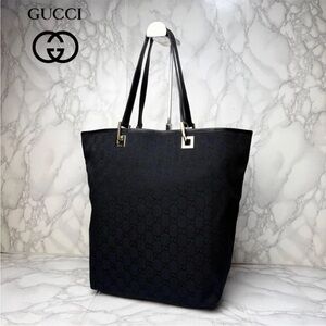 Gucci Black Monogram Tote Bag